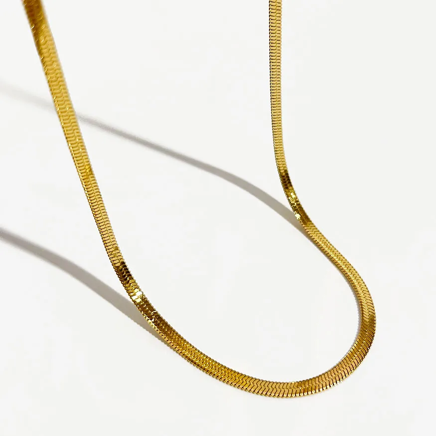 Peri'sBox 3mm Simple Herringbone Chain Choker Necklace Women Gold Color Titanium Steel Smooth Thin Flat Snake Chain Necklaces
Peri'sBox 3mm Simple Herringbone Chain Choker Necklace Women Gold Color Titanium Steel Smooth Thin Flat Snake Chain Necklaces