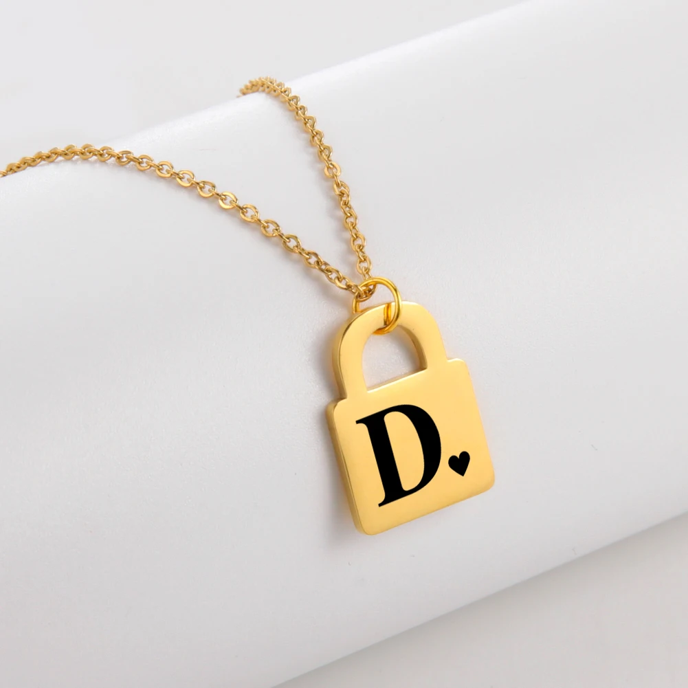 Lock Necklace Letter Heart Family Love Gold Color Stainless Steel Chain Pendant Mother Day Gift For Woman Girl Mom Mujer Jewelry
Lock Necklace Letter Heart Family Love Gold Color Stainless Steel Chain Pendant Mother Day Gift For Woman Girl Mom Mujer Jewelry
