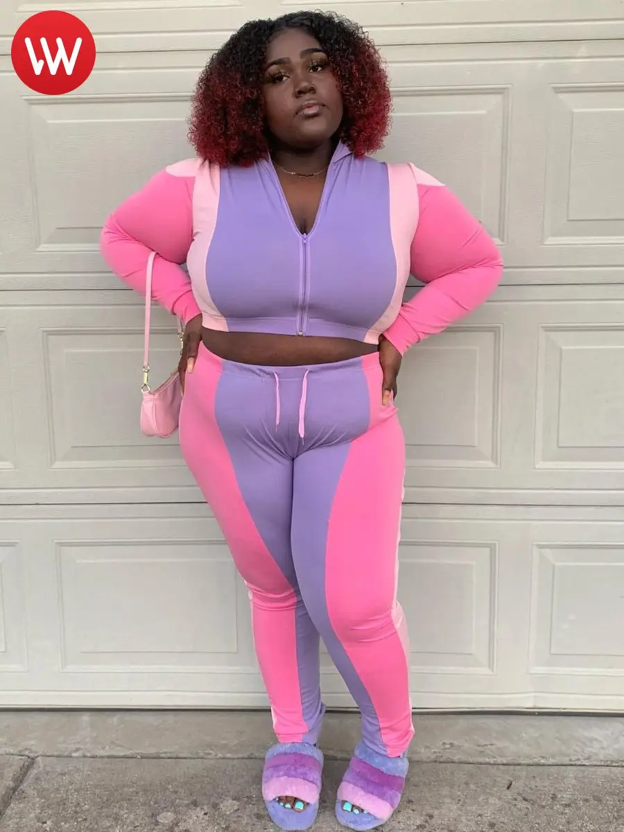LW Plus Size 2PCs Sets Turndown Collar Patchwork Zipper Design Tracksuit Set Female Polyester Sporty Long Sleeve Sheath Outfits
LW Plus Size 2PCs Sets Turndown Collar Patchwork Zipper Design Tracksuit Set Female Polyester Sporty Long Sleeve Sheath Outfits