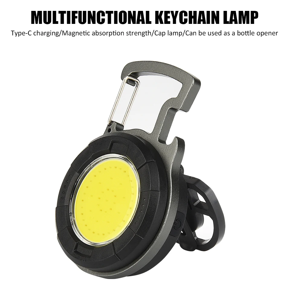 1pc Mini LED Flashlight Keychain COB Work Lamp USB Rechargeable 4 Lighting Modes W/ Magnet Base/Bottle Opener For Outdoor Light
1pc Mini LED Flashlight Keychain COB Work Lamp USB Rechargeable 4 Lighting Modes W/ Magnet Base/Bottle Opener For Outdoor Light