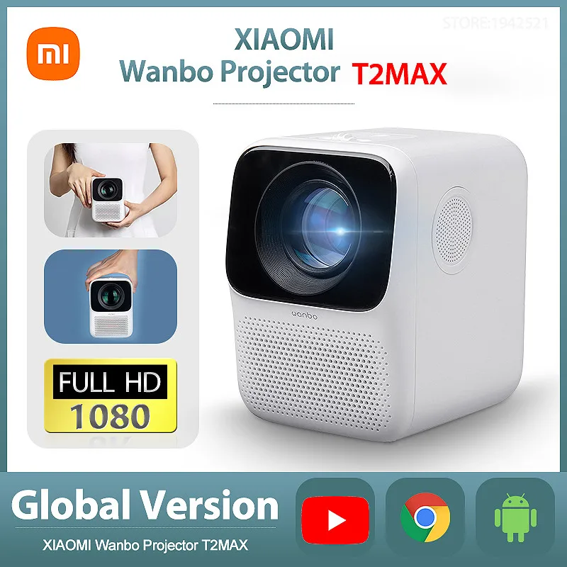 Проектор Wanbo T2 MAX, проектор 4K, светодиодный мини-проектор, портативный Wi-Fi Lcd Full Hd 1080P, коррекция домашнего кинотеатра
Проектор Wanbo T2 MAX, проектор 4K, светодиодный мини-проектор, портативный Wi-Fi Lcd Full Hd 1080P, коррекция домашнего кинотеатра