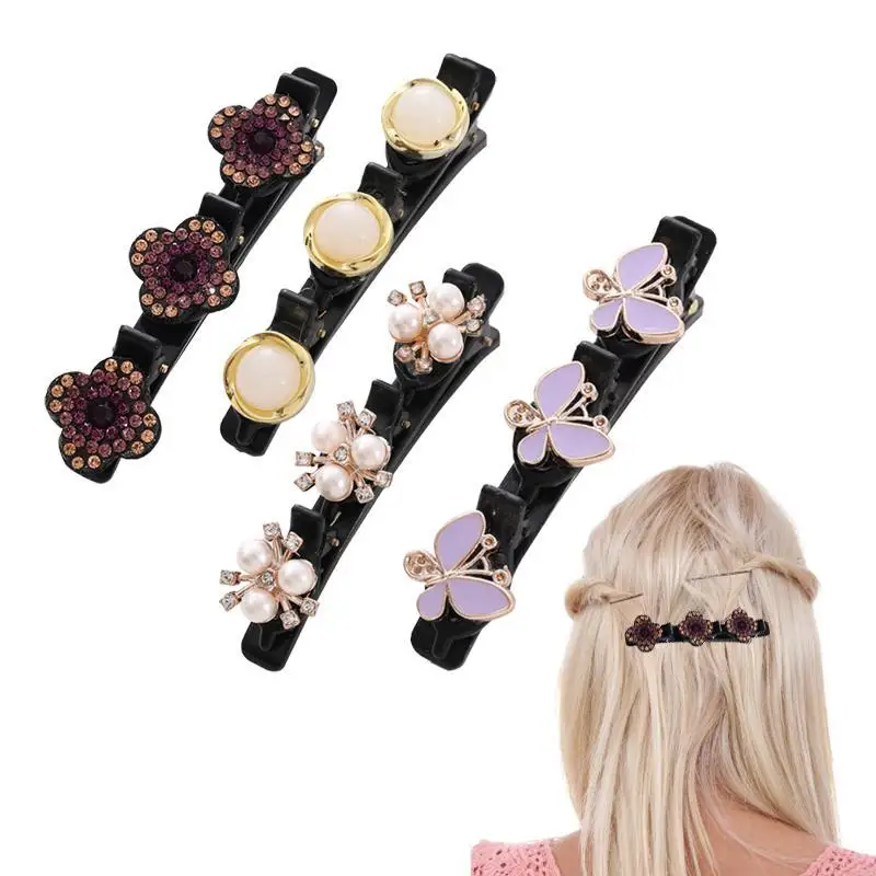 Заколка для волос с кристаллами и цветами, 4 шт., инструмент для плетения волос, двойная челка, заколка для волос для девочек и женщин, двухслойные заколки для волос, инструменты
Заколка для волос с кристаллами и цветами, 4 шт., инструмент для плетения волос, двойная челка, заколка для волос для девочек и женщин, двухслойные заколки для волос, инструменты