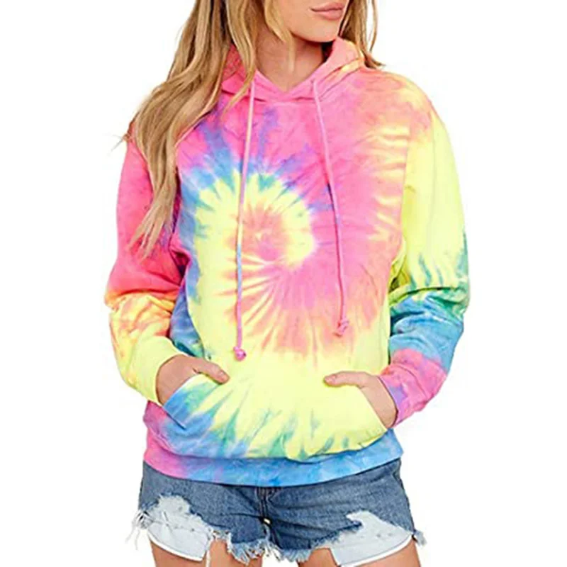 2022 spring and autumn winter new women's wear top tie dyed hooded long sleeve pocket sweater
2022 spring and autumn winter new women's wear top tie dyed hooded long sleeve pocket sweater