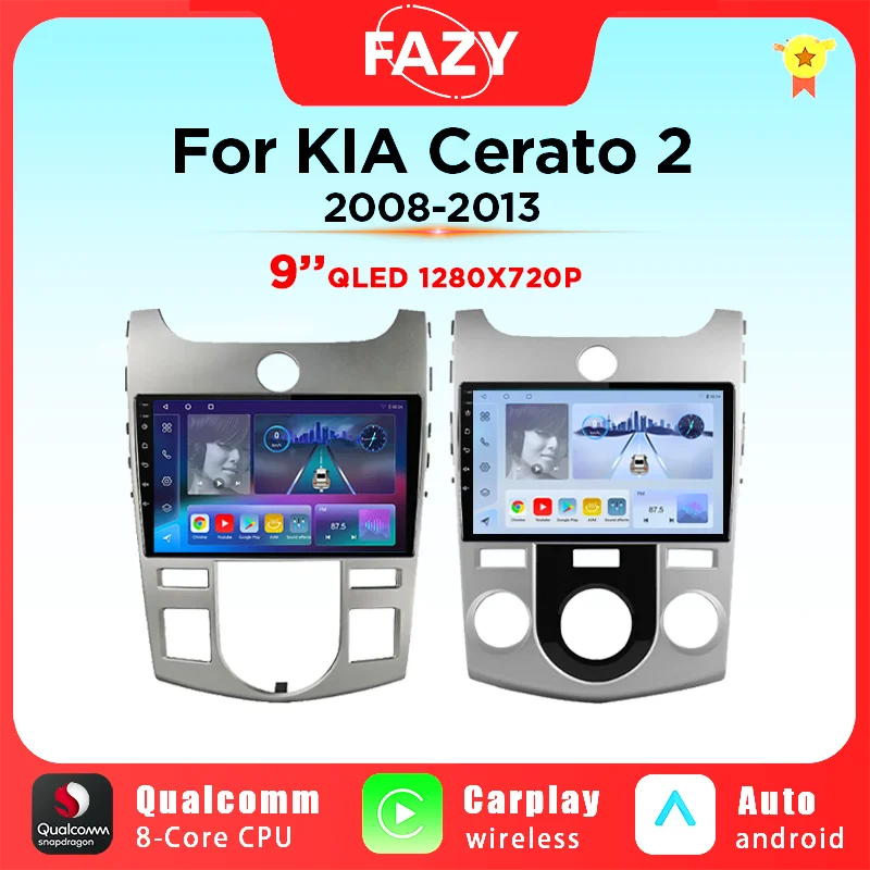 Автомобильный сенсорный экран CarPlay QLED на Android для KIA Forte Cerato 2 2008-2014 автомобильная