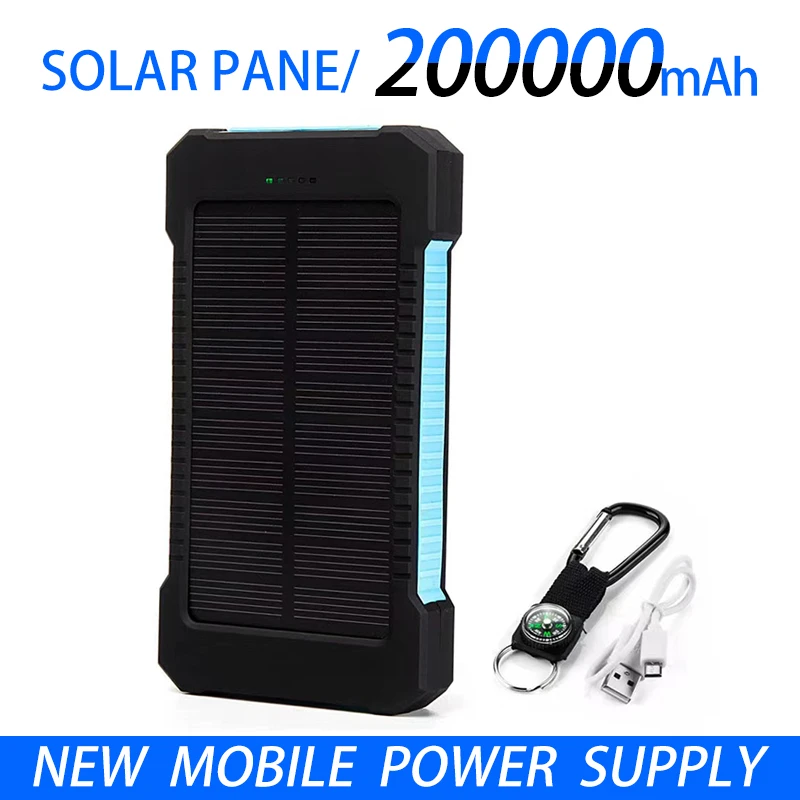 200000mAh External Battery Solar Power Bank LEDSOS Flashlight FAST Charging Portable Waterproof Powerbank For Smart Mobile Phone 
200000mAh External Battery Solar Power Bank LEDSOS Flashlight FAST Charging Portable Waterproof Powerbank For Smart Mobile Phone