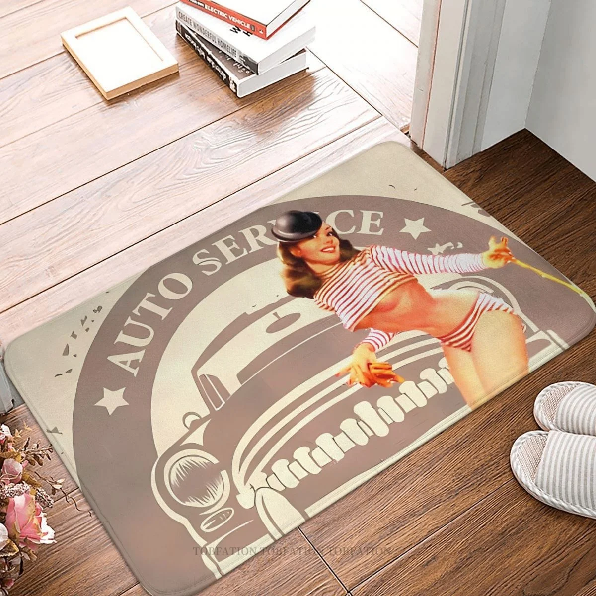 Противоскользящий Придверный коврик Pin Up Girl, винтажный кухонный коврик для ванной, добро пожаловать в дизайнерский Декор с рисунком 
Противоскользящий Придверный коврик Pin Up Girl, винтажный кухонный коврик для ванной, добро пожаловать в дизайнерский Декор с рисунком