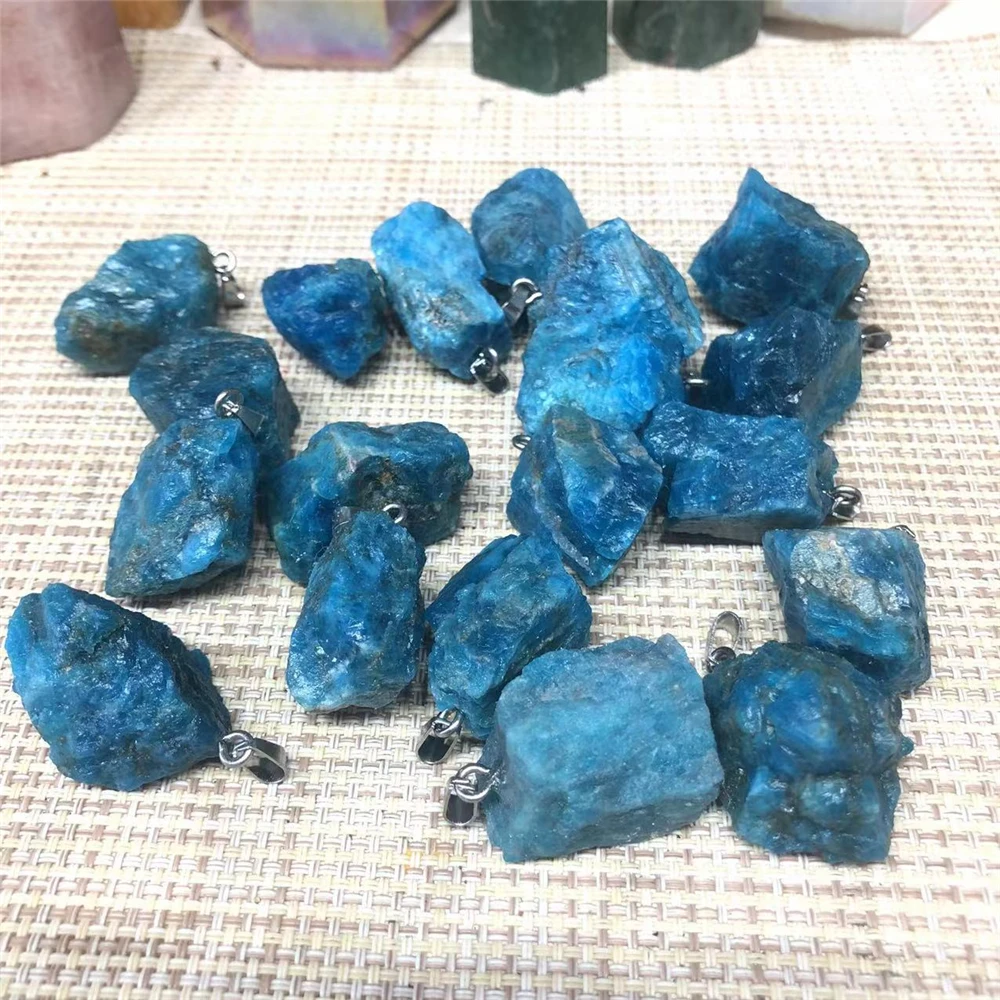 Irregular Natural Rough Stone Pendant Blue Apatite Stone Raw Healing Crystal Quartz Pendants For Jewelry Making
Irregular Natural Rough Stone Pendant Blue Apatite Stone Raw Healing Crystal Quartz Pendants For Jewelry Making