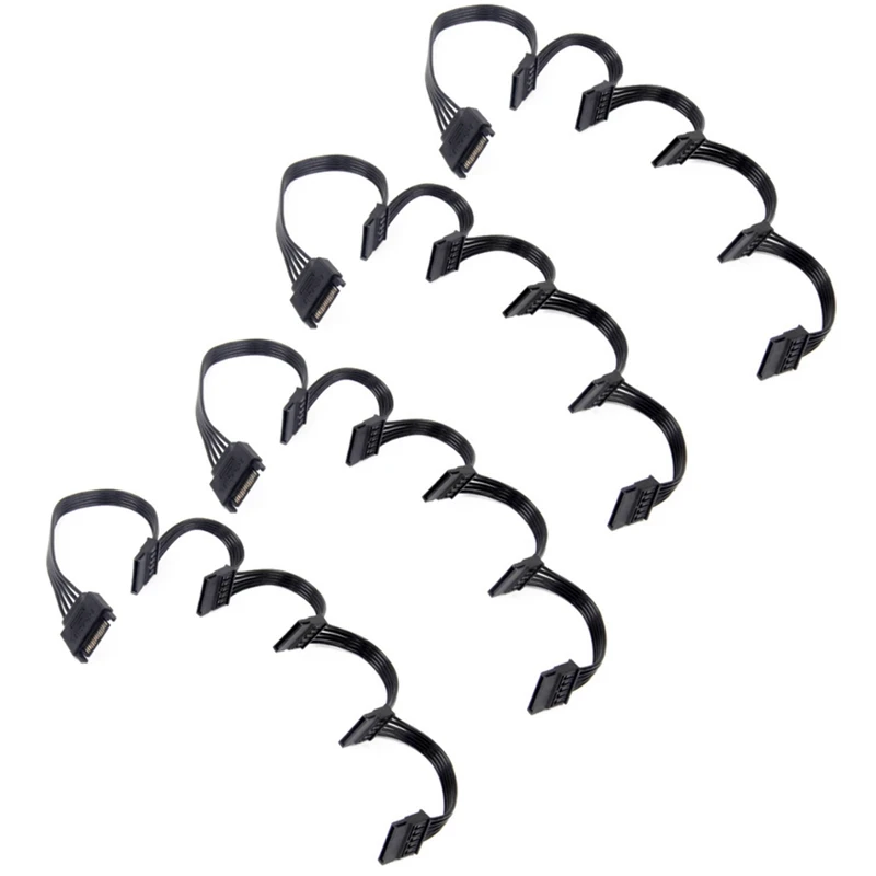 4X 15 Pin SATA Power Extension Hard Drive Cable 1 Male To 5 Female Power Supply Splitter Adapter Cable For DIY PC Sever
4X 15 Pin SATA Power Extension Hard Drive Cable 1 Male To 5 Female Power Supply Splitter Adapter Cable For DIY PC Sever
