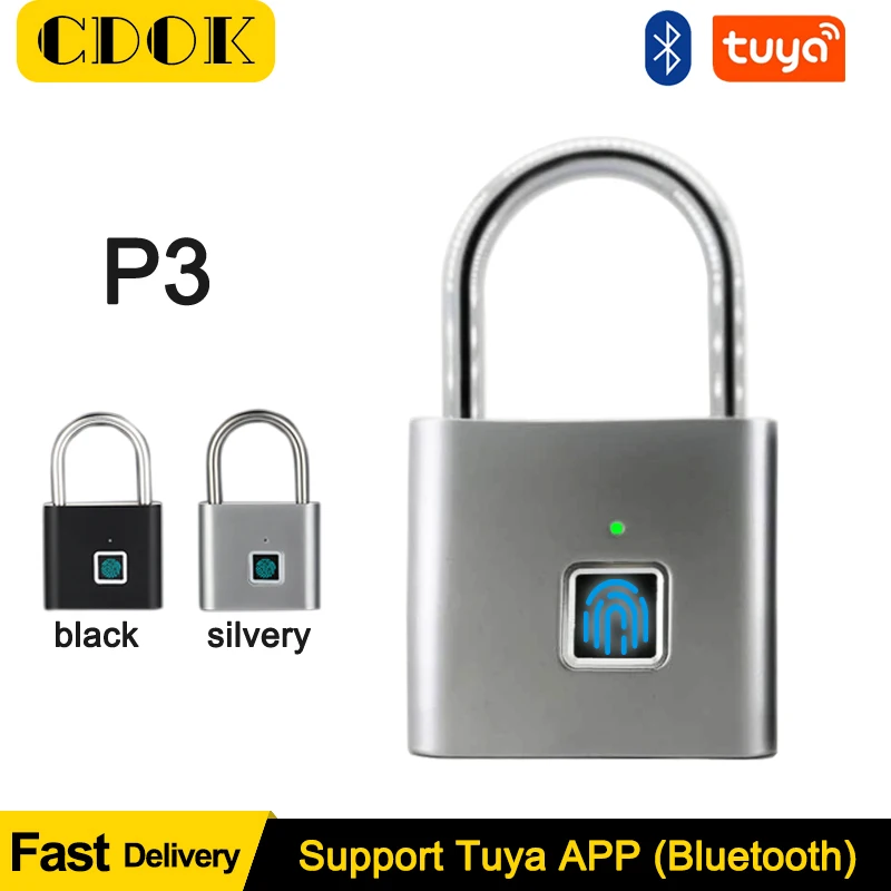 CDOK P3 Tuya BLE Smart Fingerprint Padlock Remote Unlock USB Charging Key Unlock Anti-theft Cabinet Door Lock
CDOK P3 Tuya BLE Smart Fingerprint Padlock Remote Unlock USB Charging Key Unlock Anti-theft Cabinet Door Lock