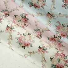 160x50cm Rose Flower Wall Twill Cotton Fabric, Making Photography Background Clothing Handmade Cloth