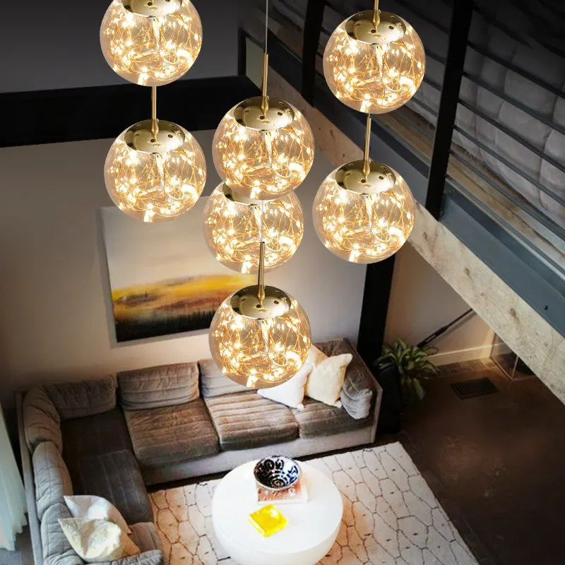 Indoor Lighting Modern Spiral Staircase Chandelier Long Pendant Light Living Room Villa Kitchen Loft Crystal Ball Hanging Lamp
Indoor Lighting Modern Spiral Staircase Chandelier Long Pendant Light Living Room Villa Kitchen Loft Crystal Ball Hanging Lamp