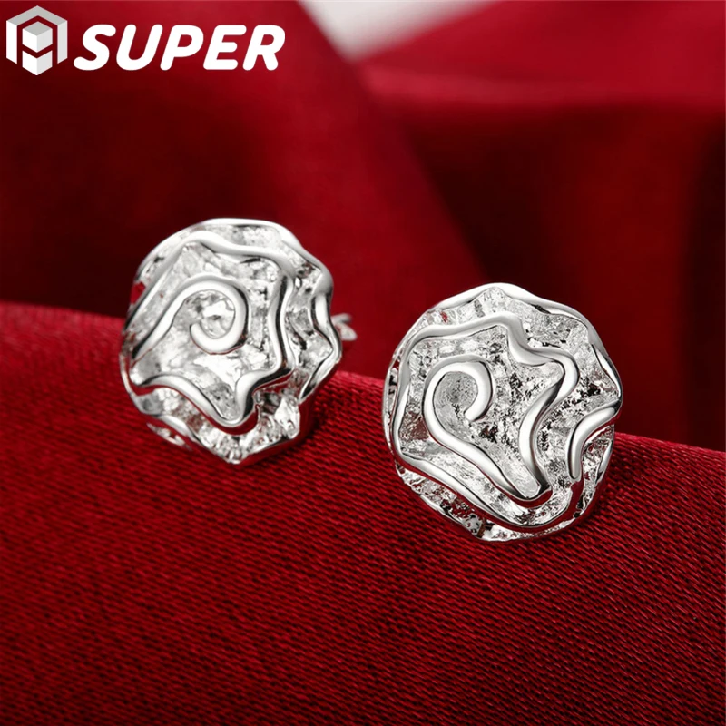 925 Sterling Silver Cute Rose Flowers Stud Earrings For Women Best Gift Wholesale High Quality Silver Jewelry
925 Sterling Silver Cute Rose Flowers Stud Earrings For Women Best Gift Wholesale High Quality Silver Jewelry