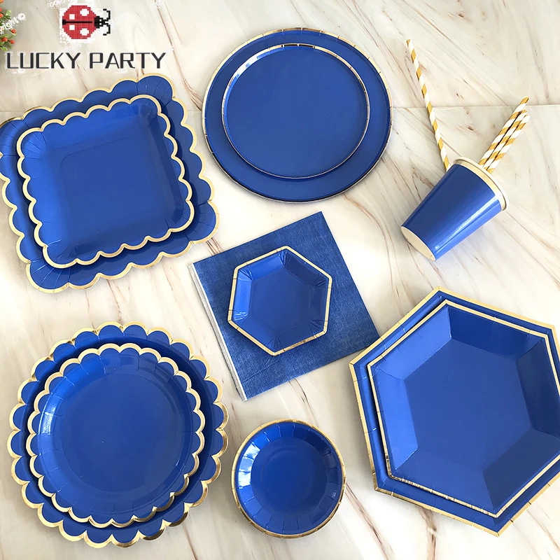 Blue Disposable Tableware Paper Straw Cup Plates Party baby Shower Birthday Supplies Favors Blue Party Carnival Wedding decor
Blue Disposable Tableware Paper Straw Cup Plates Party baby Shower Birthday Supplies Favors Blue Party Carnival Wedding decor