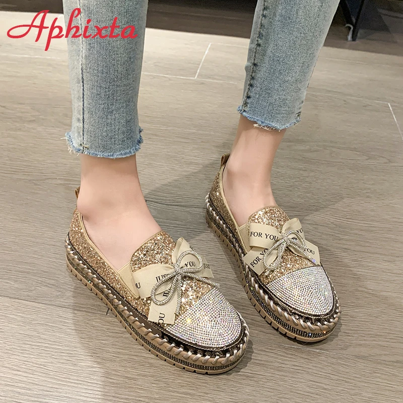 Aphixta 2023 New Luxury Crystals Bowknot Sequined Flat With Platform Shoes Loafers Couple Woman Fashion Shoes Plus Size 44
Aphixta 2023 New Luxury Crystals Bowknot Sequined Flat With Platform Shoes Loafers Couple Woman Fashion Shoes Plus Size 44