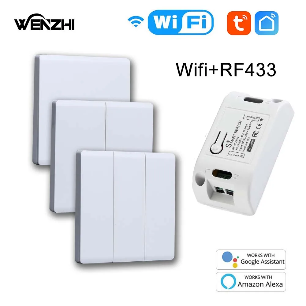Wifi RF 433 Mhz DIY Light Switch Module Receiver Relay 86 Portable Wireless Remote Control Tuya Smart Life Alexa Google Home
Wifi RF 433 Mhz DIY Light Switch Module Receiver Relay 86 Portable Wireless Remote Control Tuya Smart Life Alexa Google Home