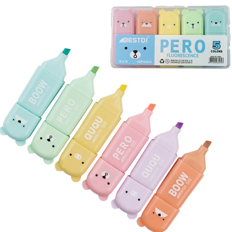 Набор ручек-маркеров с милым медведем, фоторучка со скошенным кончиком, инструменты для школьников, кавайные Мультяшные Канцтовары
Набор ручек-маркеров с милым медведем, фоторучка со скошенным кончиком, инструменты для школьников, кавайные Мультяшные Канцтовары
