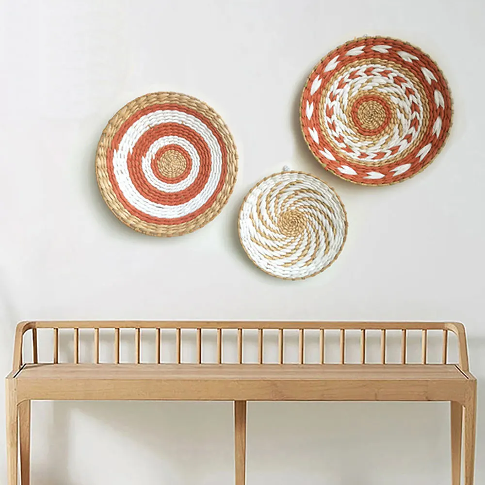 Modern Style Combination Wall Decoration Rattan Grass Weaving Straw Plate for Home Decor Livingroom Bedroom Background Decor
Modern Style Combination Wall Decoration Rattan Grass Weaving Straw Plate for Home Decor Livingroom Bedroom Background Decor