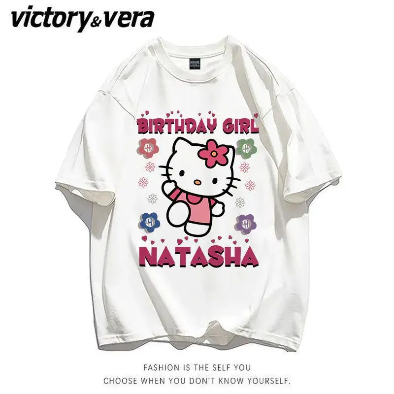 Summer Kawaii Sanrios Hello Kitty T-Shirt Loose Lazy Wind Round Neck Short-Sleeved Top White | Pink
Summer Kawaii Sanrios Hello Kitty T-Shirt Loose Lazy Wind Round Neck Short-Sleeved Top White | Pink