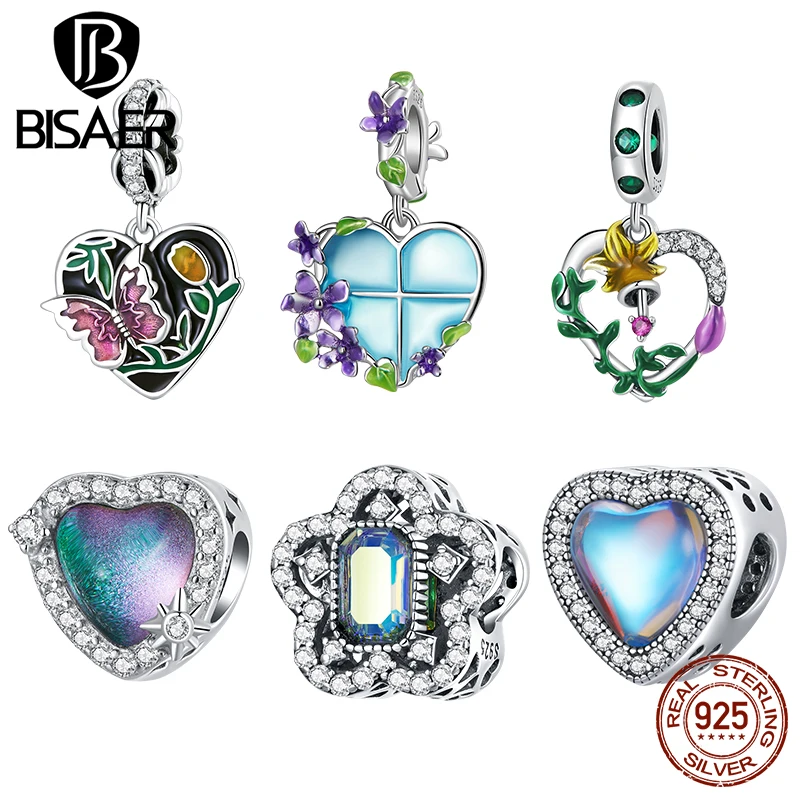 BISAER 925 Sterling Silver Lucky Heart Charms Butterfly Love Garden Pendant Bead Fit DIY Making Bracelet Necklace Jewelry Gift
BISAER 925 Sterling Silver Lucky Heart Charms Butterfly Love Garden Pendant Bead Fit DIY Making Bracelet Necklace Jewelry Gift