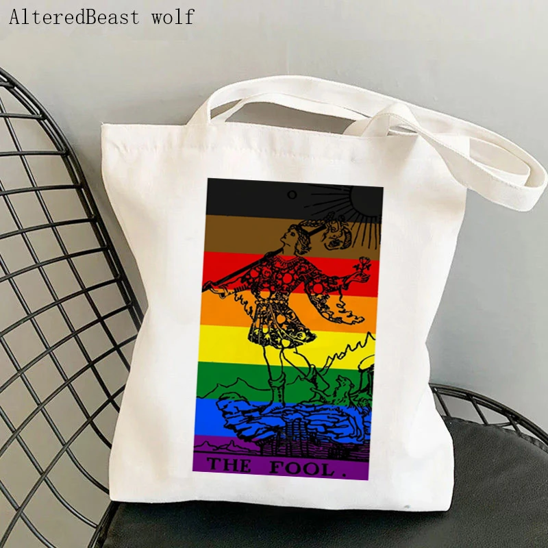 Women's Shoulder Bag magic LGBT Pride Flag Black Brown Stripe Tarot witchy Canvas Bag Harajuku Shopper Bag girl handbag Lady Bag
Women's Shoulder Bag magic LGBT Pride Flag Black Brown Stripe Tarot witchy Canvas Bag Harajuku Shopper Bag girl handbag Lady Bag