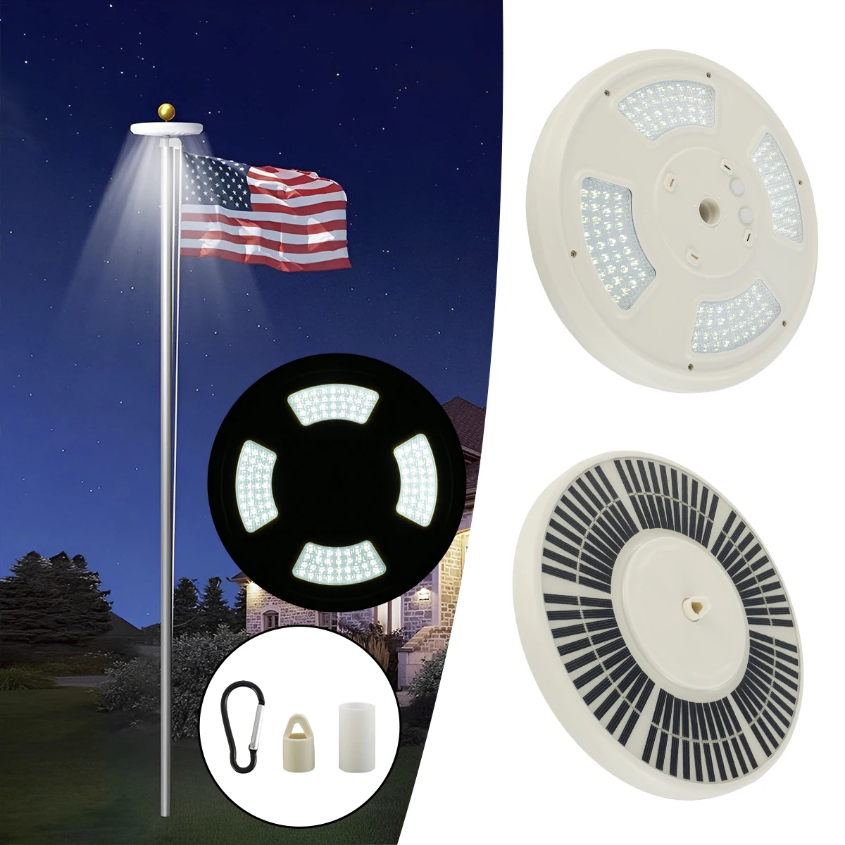 Solar Flag Pole Light with 128 LEDs and Hook 2500mAh LED Flagpole Light Auto On/Off Outdoor Solar Powered Light Wide Angle Dusk
Solar Flag Pole Light with 128 LEDs and Hook 2500mAh LED Flagpole Light Auto On/Off Outdoor Solar Powered Light Wide Angle Dusk