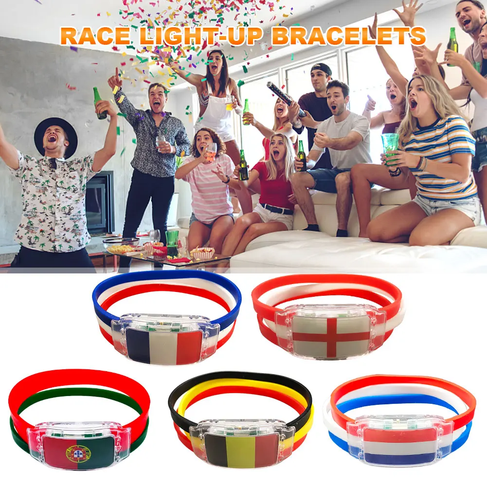 LED Football Team Bracelet Battery Powered Silicone Illuminated Cheering Bracelet Light Up Cheering Bracelet Decoration Supplies
LED Football Team Bracelet Battery Powered Silicone Illuminated Cheering Bracelet Light Up Cheering Bracelet Decoration Supplies