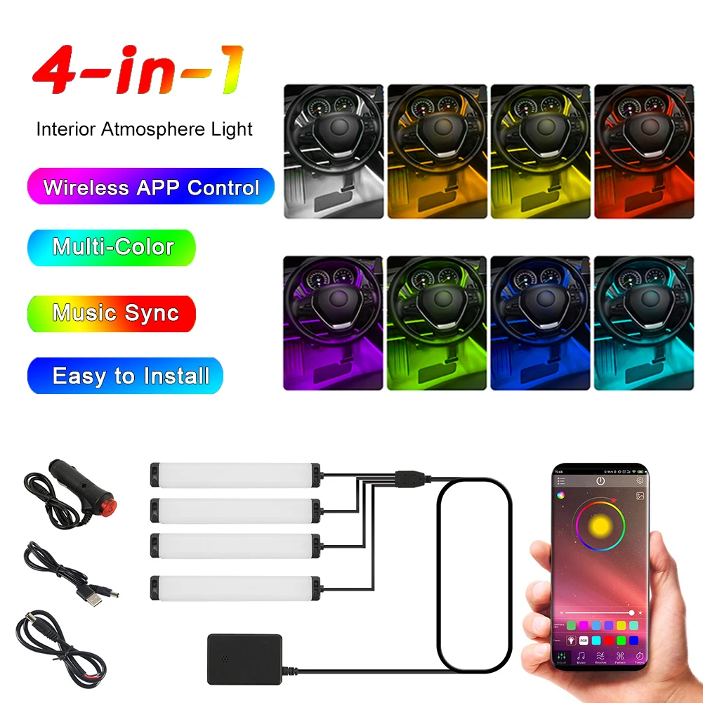 Universal Car LED Light Strip Decorative Lamps Strips For Bmw Tesla VW Remote APP Control Via For Iphone 12 13 Huawei Xiaomi
Universal Car LED Light Strip Decorative Lamps Strips For Bmw Tesla VW Remote APP Control Via For Iphone 12 13 Huawei Xiaomi