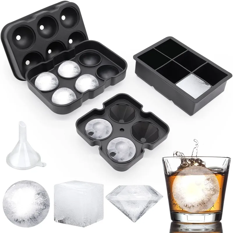 

Ice Trays Silicone Ice Cube Molds with Lids,4,6ball Ice Cube Trays,4,6,8 Ice Cube Trays,reusable Whiskey Ice Cube Molds,BPA Free