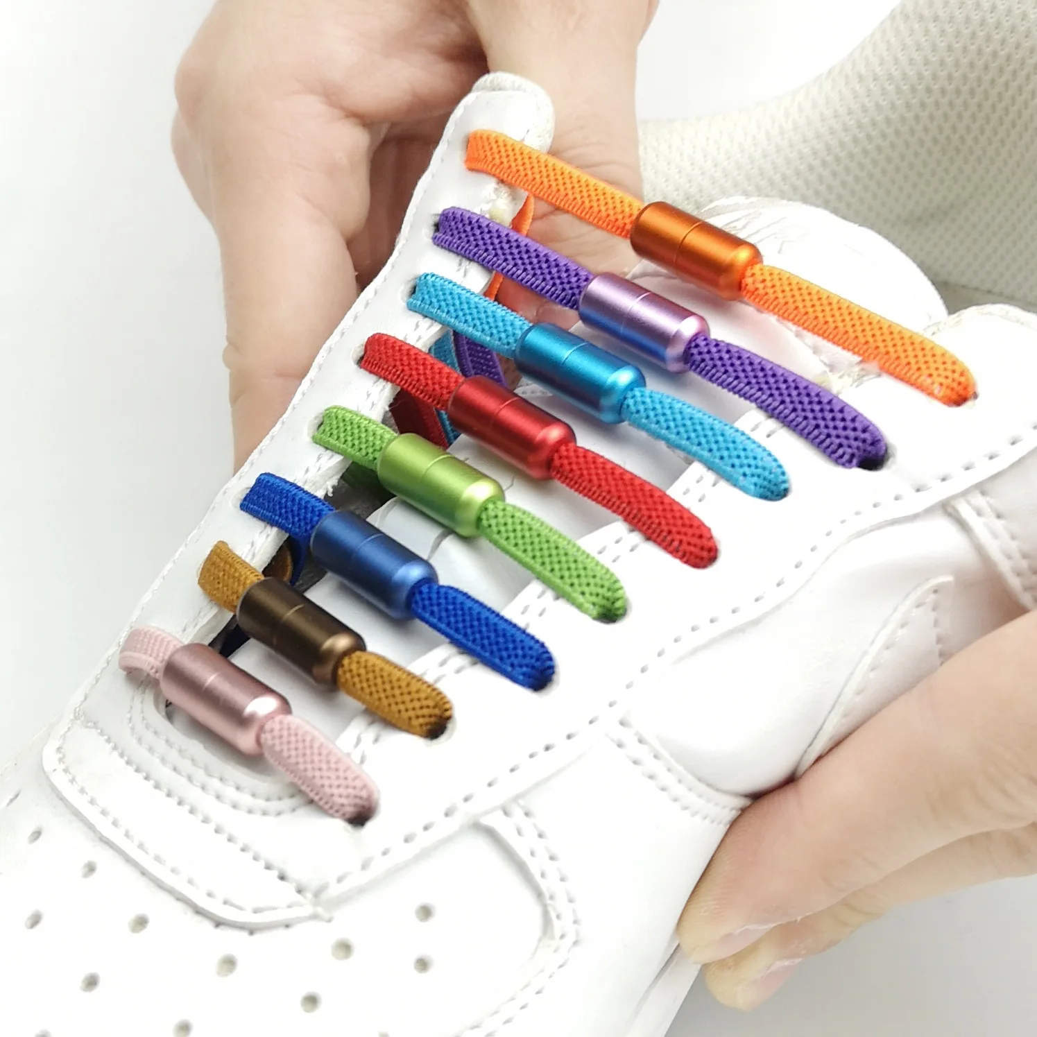 Flat tie free elastic elastic elastic lazy shoelace wholesale metal capsule shoe buckle
Flat tie free elastic elastic elastic lazy shoelace wholesale metal capsule shoe buckle