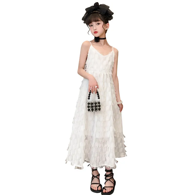 Summer Young Girls Back Hollow Cut Dresses for Party and Wedding White Tassel Bridesmaid's A-Line Dress Kids Clothing 4-14 Years
Summer Young Girls Back Hollow Cut Dresses for Party and Wedding White Tassel Bridesmaid's A-Line Dress Kids Clothing 4-14 Years