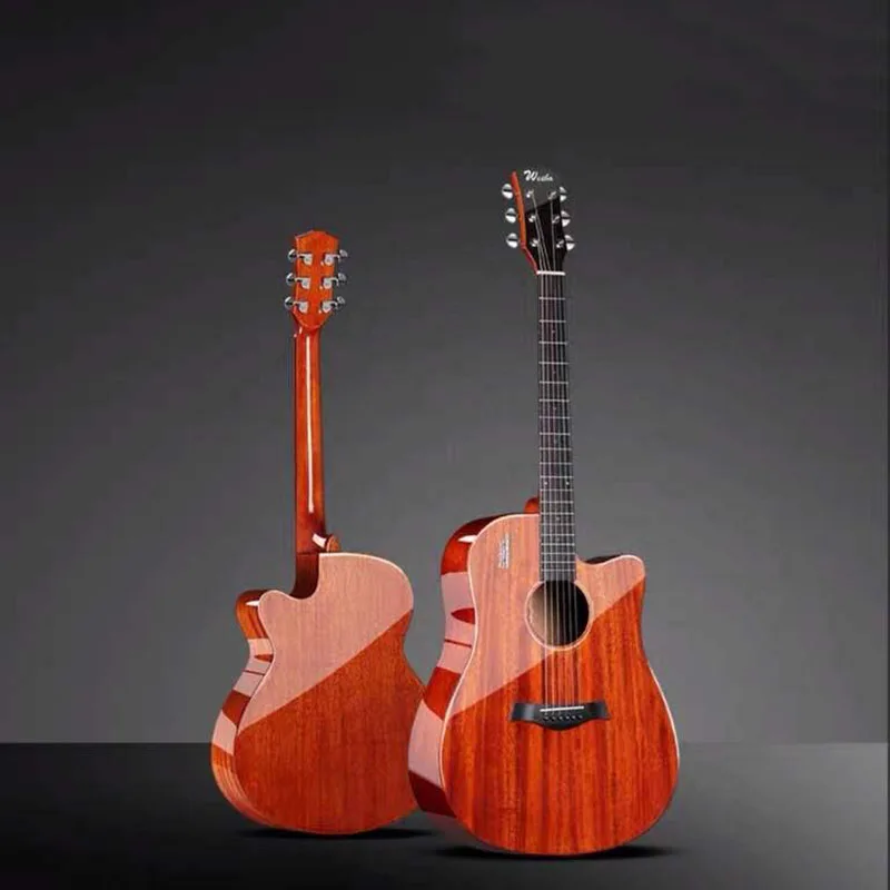 

Классическая акустическая гитара, 6-струнная дорожная фольклорная гитара с полым корпусом, большая портативная 38-дюймовая шпоновая гитара, ...