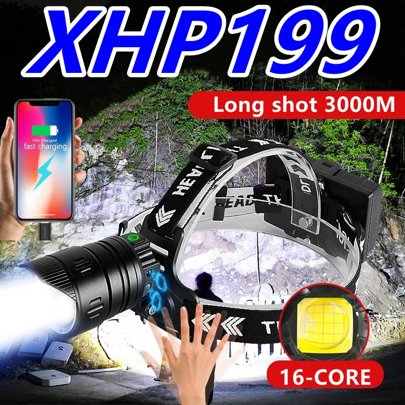 Most Powerful XHP199 LED Headlight IR Sensor Headlamp 18650 Rechargeable Head Flashlights Fishing Head Torch Camping Hiking Lamp
Most Powerful XHP199 LED Headlight IR Sensor Headlamp 18650 Rechargeable Head Flashlights Fishing Head Torch Camping Hiking Lamp