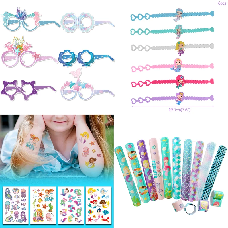 Little Mermaid Party Favors Clap Circle Toys Bracelet Tattoo Stickers Paper Glasses Mermaid Theme girl Birthday party Decoration
Little Mermaid Party Favors Clap Circle Toys Bracelet Tattoo Stickers Paper Glasses Mermaid Theme girl Birthday party Decoration