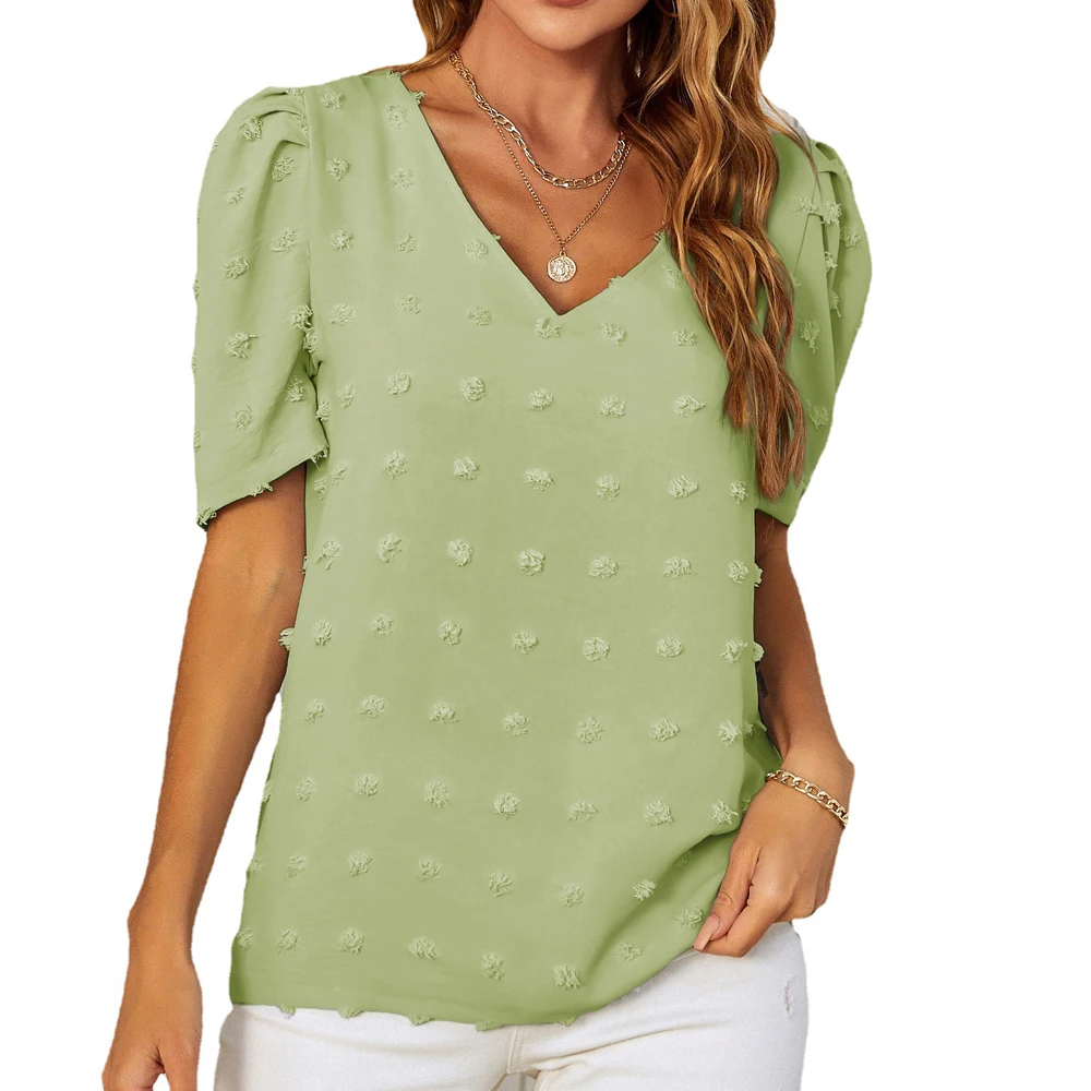 Blue Dot Embroidery Chiffon Blouse Women Fashion V-neck Puff Sleeve Female Shirt Top Summer Casual Ladies Loose Blouses
Blue Dot Embroidery Chiffon Blouse Women Fashion V-neck Puff Sleeve Female Shirt Top Summer Casual Ladies Loose Blouses