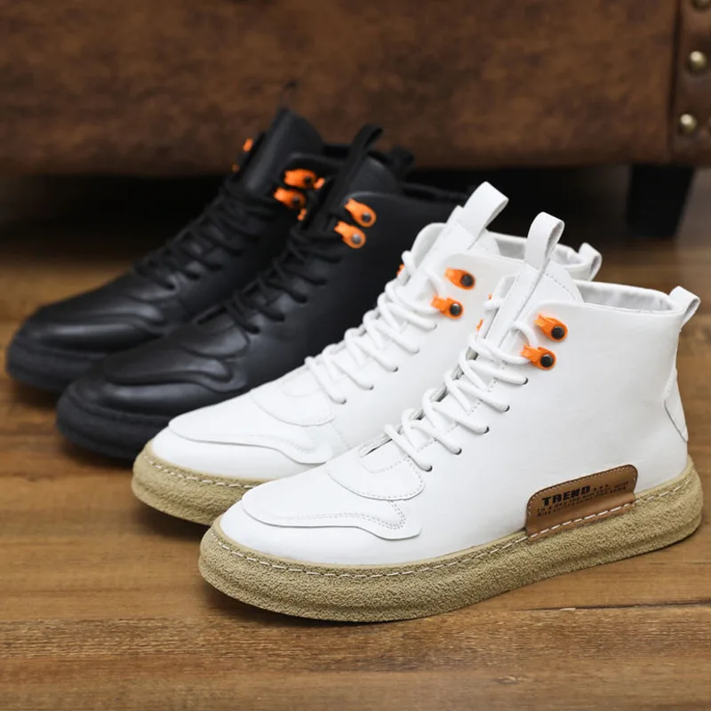 2022 Men's Shoes New Spring High Top Board Shoes Men's Leather Shoes Sports Shoes Students' Korean Martin Boots
2022 Men's Shoes New Spring High Top Board Shoes Men's Leather Shoes Sports Shoes Students' Korean Martin Boots