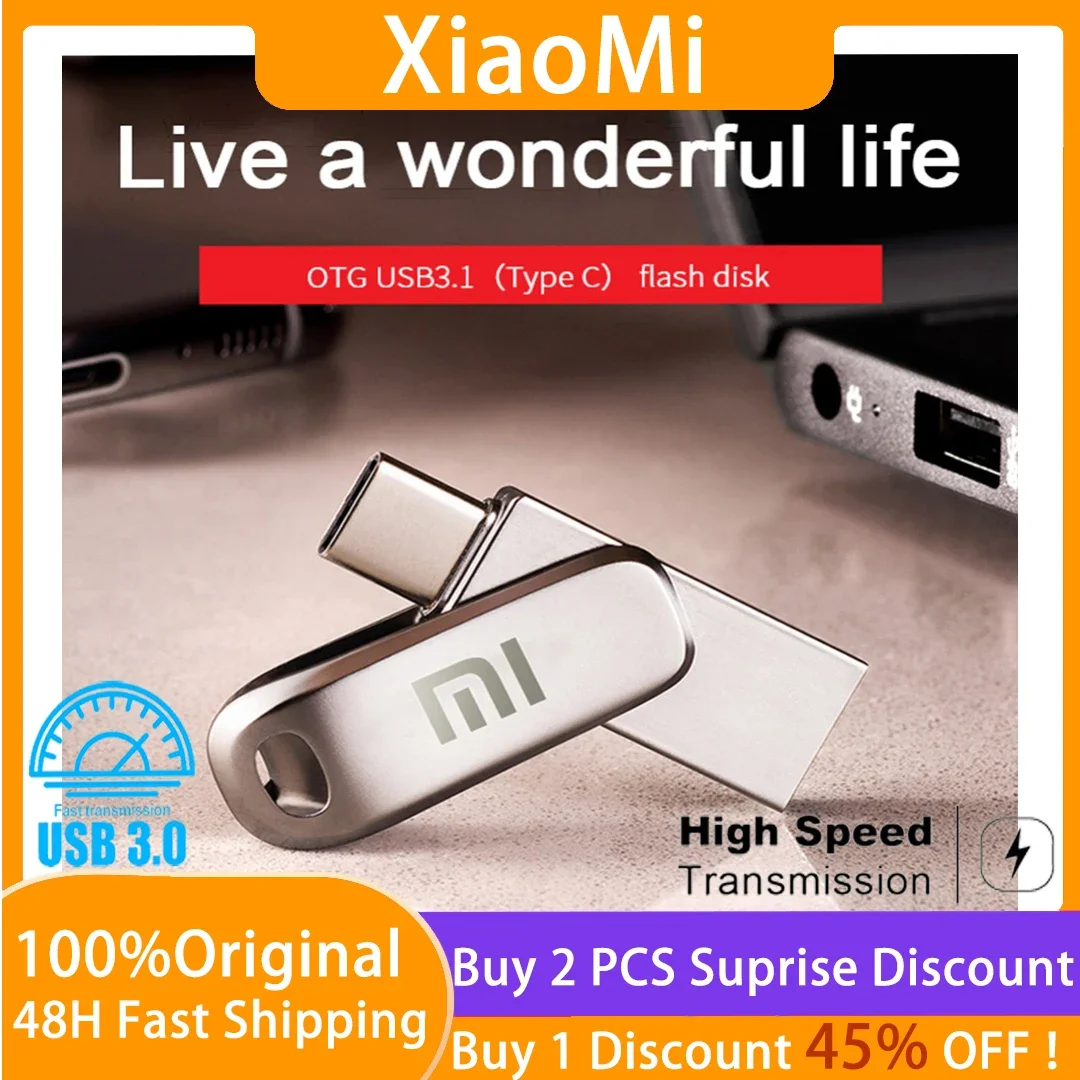 OTG Xiaomi Metal U Disk Flash Pen Drive Type-C Interface Phone Computer Dual-Use Mutual Transmission Interface Portable Memory
OTG Xiaomi Metal U Disk Flash Pen Drive Type-C Interface Phone Computer Dual-Use Mutual Transmission Interface Portable Memory
