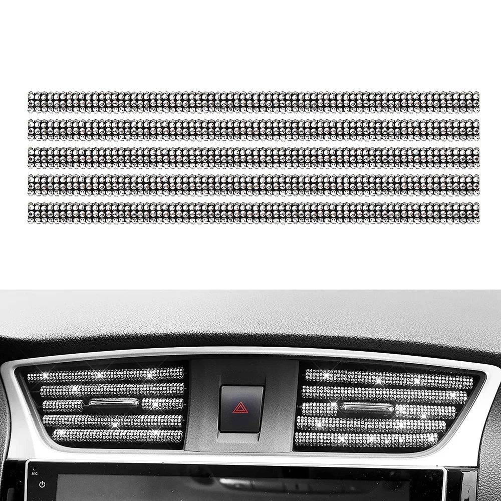 5Pcs Car Vent Outlet Trim Rhinestones Bling Air Conditioner Vent Outlet Trim Interior Decoration Strip for Car styling
5Pcs Car Vent Outlet Trim Rhinestones Bling Air Conditioner Vent Outlet Trim Interior Decoration Strip for Car styling