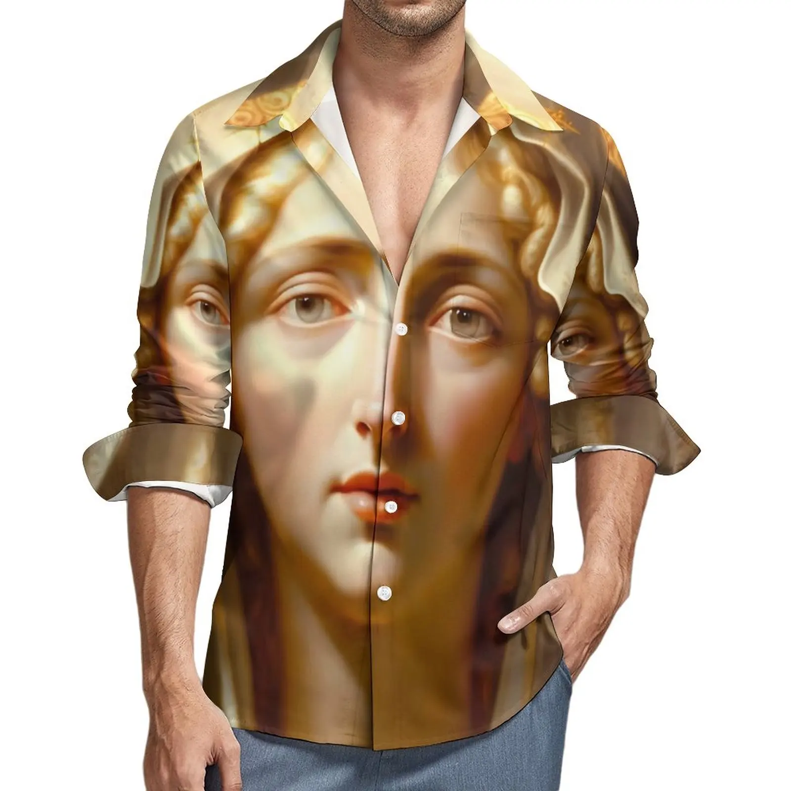 Mother Virgin Mary Casual Shirts Men Our Lady of Guadalupe Shirt Long Sleeve Fashion Aesthetic Blouses Autumn Graphic Clothing 
Mother Virgin Mary Casual Shirts Men Our Lady of Guadalupe Shirt Long Sleeve Fashion Aesthetic Blouses Autumn Graphic Clothing