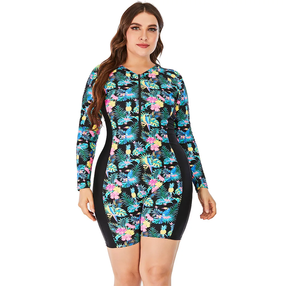 2022 Women Long Sleeve One Piece Swimsuit Zippers Front Floral Print Swimwear Bathing Suit Plus Size Bodysuit Beach Biquini
2022 Women Long Sleeve One Piece Swimsuit Zippers Front Floral Print Swimwear Bathing Suit Plus Size Bodysuit Beach Biquini
