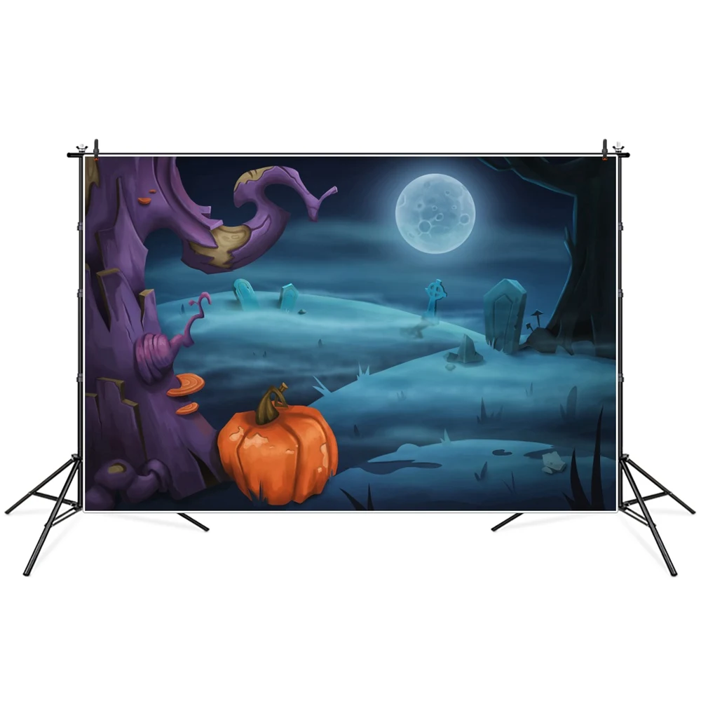 Halloween Moon Night Cemetery Pumpkin Tree Scenic Photography Backgrounds Custom Cartoon Baby Party Decoration Photo Backdrops
Halloween Moon Night Cemetery Pumpkin Tree Scenic Photography Backgrounds Custom Cartoon Baby Party Decoration Photo Backdrops