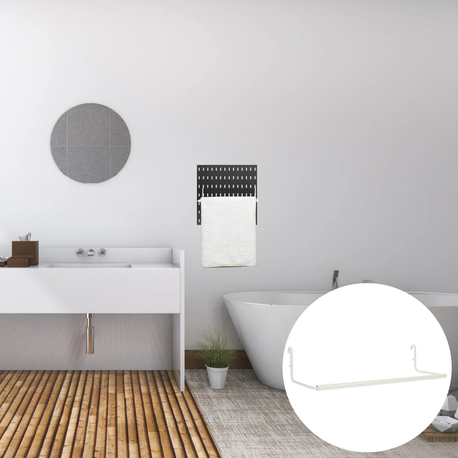

Pegboard Towel Holder Paper Roll Rack Organizer Tissue Toilet Shelf Holders Extendable Kitchen Tool Bathroom Hangers Bar Wall