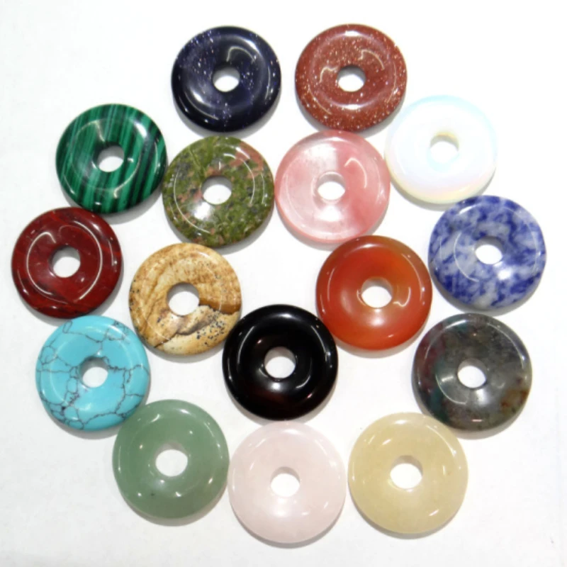 Wholesale 25mm Natural Stone Donut Pendant Crystal Agates Circle Round Pendant for Necklace Jewelry Making Accessories 10pcs
Wholesale 25mm Natural Stone Donut Pendant Crystal Agates Circle Round Pendant for Necklace Jewelry Making Accessories 10pcs