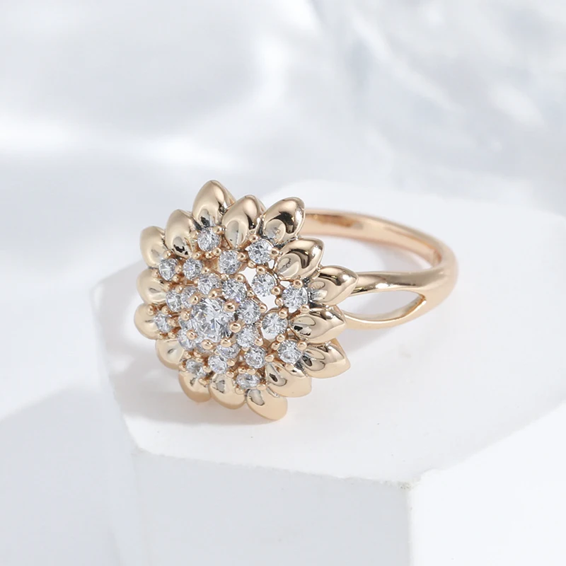 Luxury Full Zircon Geometric Flower Rings For Women 585 Rose Gold Color Exaggerated Vintage Jewelry Party Daily Personality Ring
Luxury Full Zircon Geometric Flower Rings For Women 585 Rose Gold Color Exaggerated Vintage Jewelry Party Daily Personality Ring
