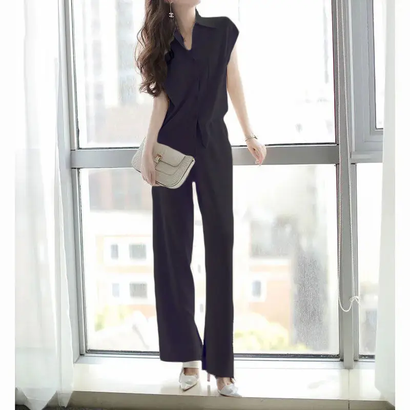 2022 Summer Women New 2 Piece Sets Female Short-sleeved Loose Casual Shirts and High Waist Wide-leg Pants Ladies Suits R166
2022 Summer Women New 2 Piece Sets Female Short-sleeved Loose Casual Shirts and High Waist Wide-leg Pants Ladies Suits R166