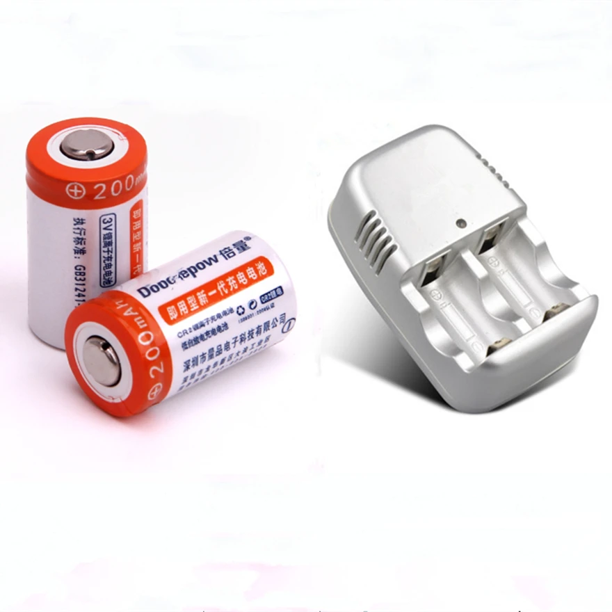 2PCS Large capacity 200mAh 3v CR2 lithium battery camera rechargeable battery + 1PCS cr2 battery charger
2PCS Large capacity 200mAh 3v CR2 lithium battery camera rechargeable battery + 1PCS cr2 battery charger