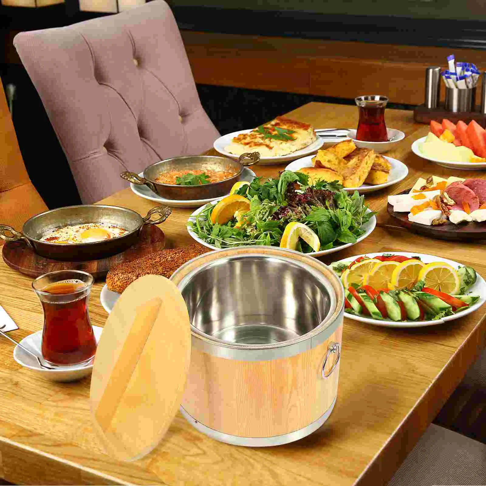 Sushi Barrel Cooked Rice Bowl Bread Container Beancurd Jelly Bucket Stainless Steel Storage Bowls Japanese
Sushi Barrel Cooked Rice Bowl Bread Container Beancurd Jelly Bucket Stainless Steel Storage Bowls Japanese
