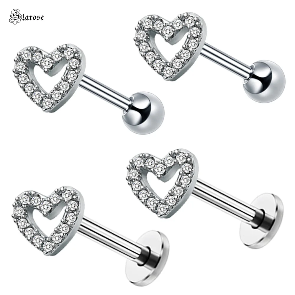 2Pcs 16G Labret Bar Crystal Zircon Heart Helix Piercing Tragus Earrings Ear Piercing Oreja Nose Piercing Ball Flat Lip Ring Stud
2Pcs 16G Labret Bar Crystal Zircon Heart Helix Piercing Tragus Earrings Ear Piercing Oreja Nose Piercing Ball Flat Lip Ring Stud