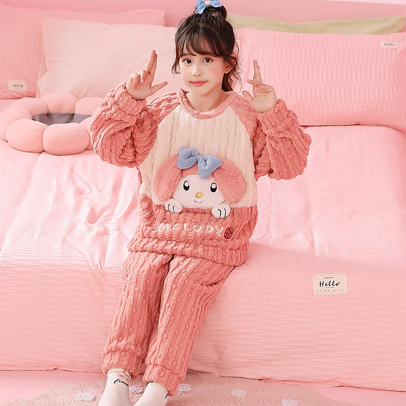 Winter My Melody Pajamas Cute Cinnamoroll Sanrio Cartoon Child Flannel Loungewear Hello Kitty Anime Kawaii Coral Fleece Set Girl
Winter My Melody Pajamas Cute Cinnamoroll Sanrio Cartoon Child Flannel Loungewear Hello Kitty Anime Kawaii Coral Fleece Set Girl