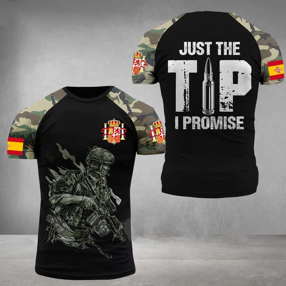 Fashion New Spanish Army Men's T-shirt Veteran Soldier Flag Print Summer Short Sleeve Oversized O Neck Pullover Tops Clothing 
Fashion New Spanish Army Men's T-shirt Veteran Soldier Flag Print Summer Short Sleeve Oversized O Neck Pullover Tops Clothing