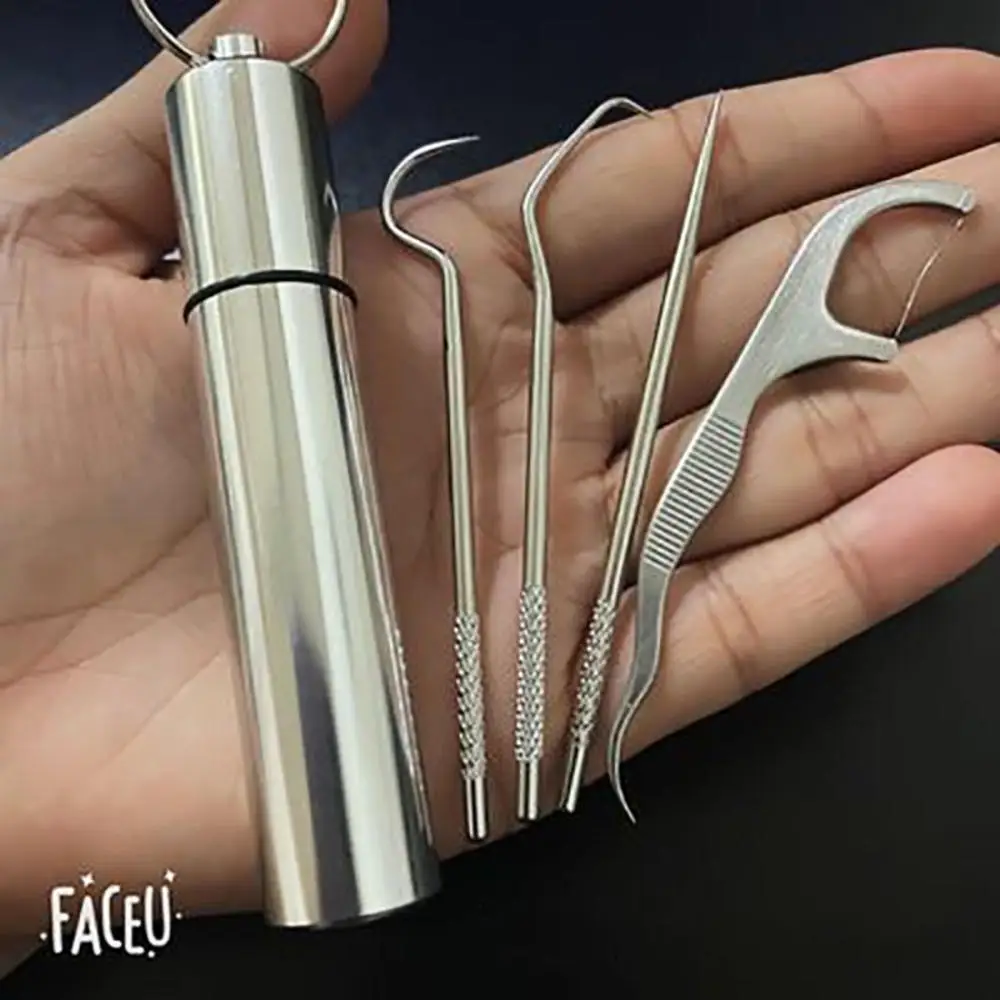 1 Set Tooth Cleaning Kit New Stainless Steel Toothpick Set With Portable Outdoor Household Travel Aluminum Tube Storage
1 Set Tooth Cleaning Kit New Stainless Steel Toothpick Set With Portable Outdoor Household Travel Aluminum Tube Storage